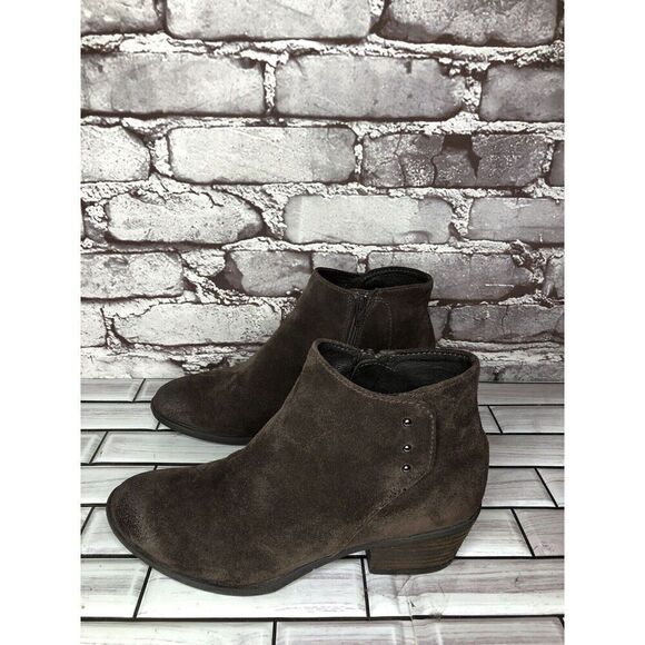 Josef Seibel Brown Suede Leather Side Zip Ankle Booties Heel Boots Women Sz 36EU - Picture 12 of 16
